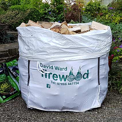 Our standard sized delivery of David Ward firewood in 100% recyclable polypropylene sack