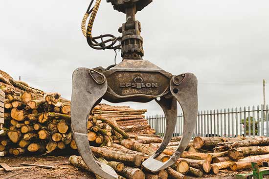 Local timber ready for processing