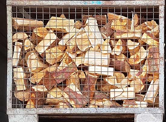 wood awaiting kiln drying