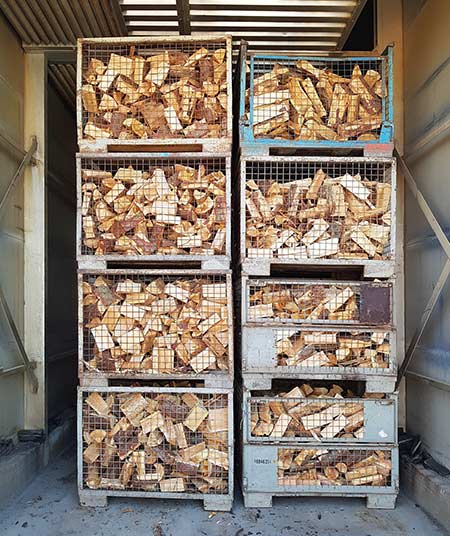 kiln drying stacked wood